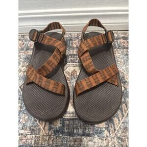 Chaco Size 10M Men’s Brown And Orange Braid Adjustable Comfort Sport Sandals